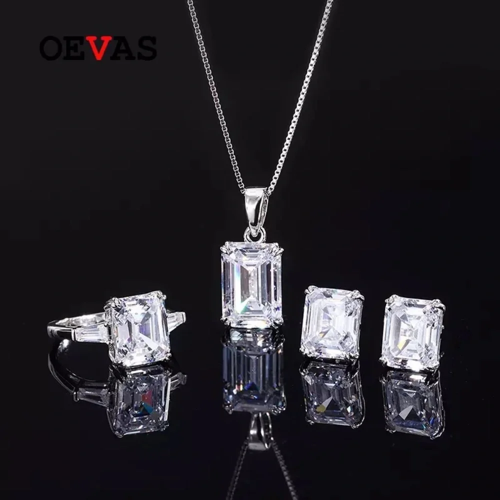 5.39Ct GUMBO Emerald Cut Square Rectangular Simulated Diamond Earrings Studs